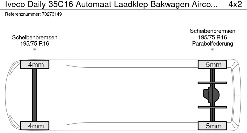 Fourgon grand volume Iveco Daily 35C16 Automaat Laadklep Bakwagen Airco Meubelbak Koffer Gesloten laadbak 19m3 Airco: photos 20