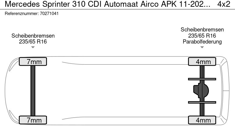 Fourgon utilitaire Mercedes-Benz Sprinter 310 CDI Automaat Airco APK 11-2025 L3H2 14m3 Airco: photos 18