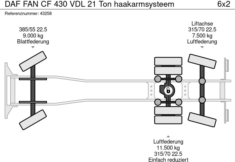 Camion ampliroll DAF FAN CF 430 VDL 21 Ton haakarmsysteem: photos 20